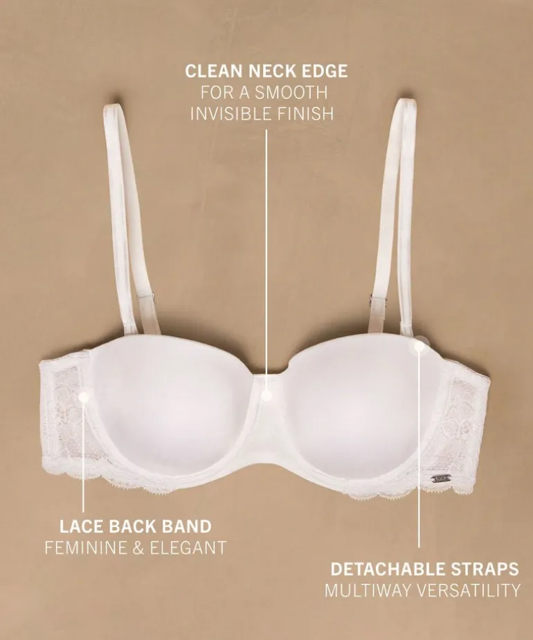 Angie Padded Strapless Underwired Bra - White