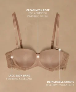 Angie Padded Strapless Underwired Bra - Beige