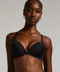 Angie Padded Underwired Push-Up Bra - Black