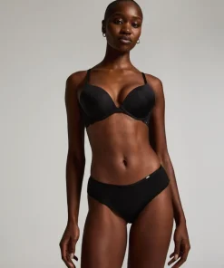 Angie Padded Underwired Push-Up Bra - Black