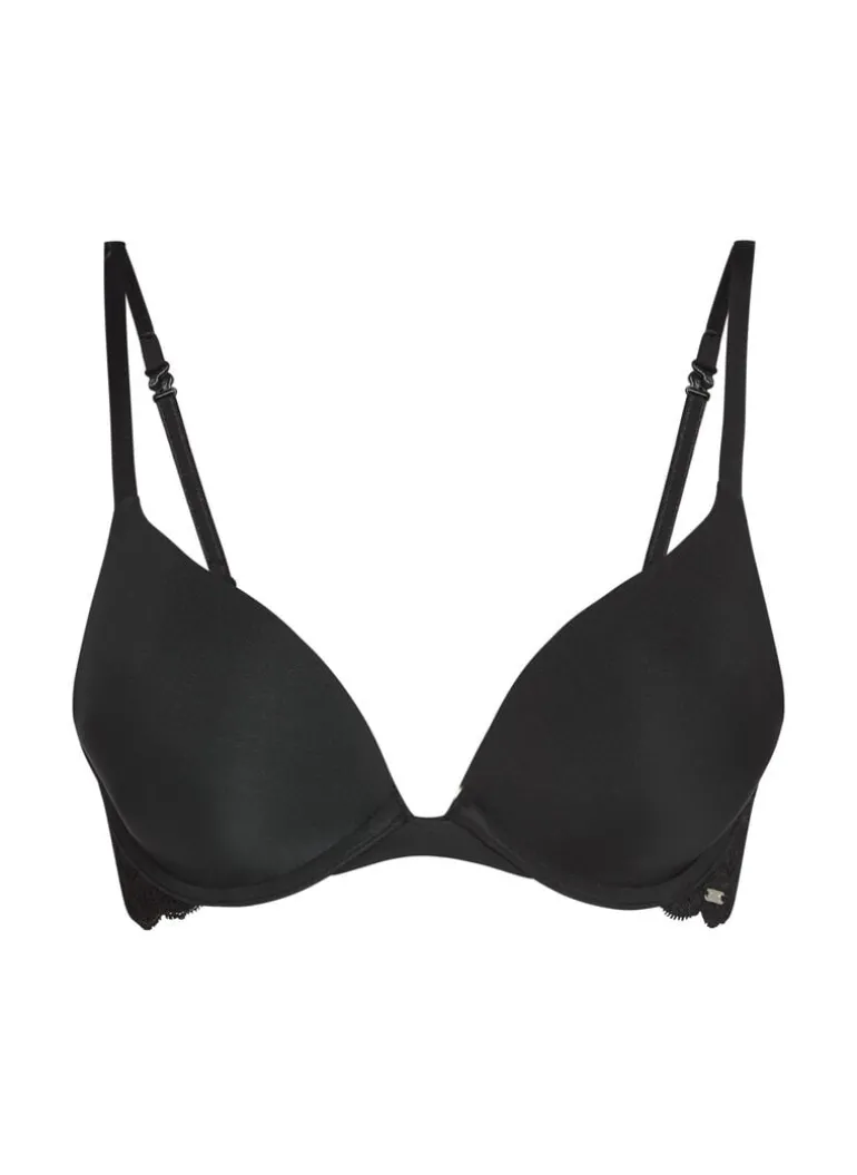 Angie Padded Underwired Push-Up Bra - Black