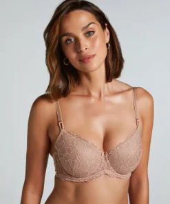 Anya Padded Underwired Bra - Brown