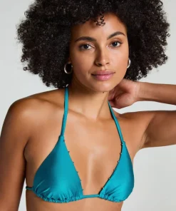 Aqua Triangle Bikini Top - Blue