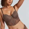 Arabella Padded Underwired Longline Bra - Brown
