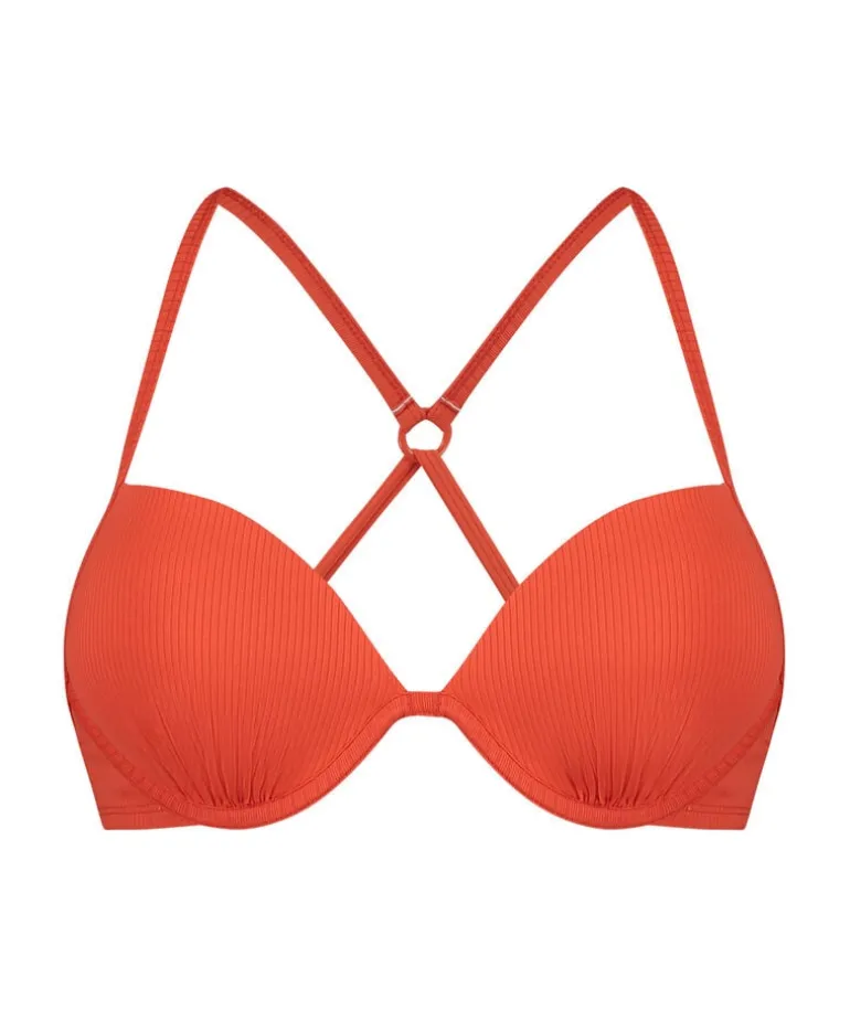 Aruana Rib Bikini Top - Orange