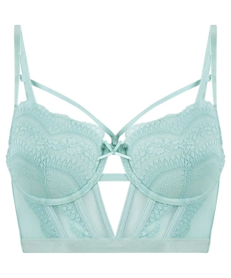 Ashley Padded Underwired Longline Bra - Blue
