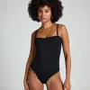Bandeau Scallop Swimsuit - Black