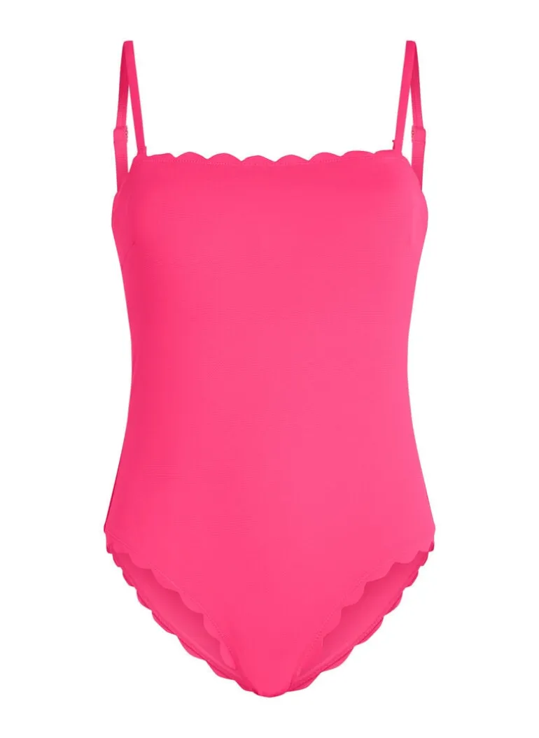 Bandeau Scallop Swimsuit - Pink