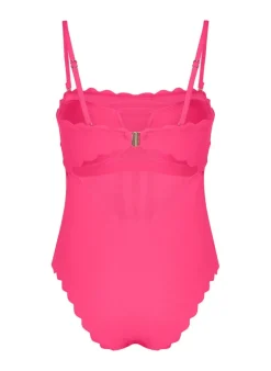 Bandeau Scallop Swimsuit - Pink