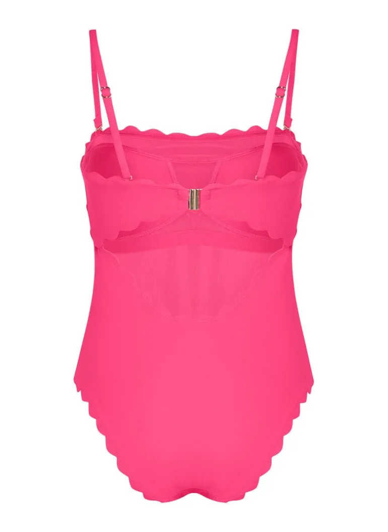 Bandeau Scallop Swimsuit - Pink