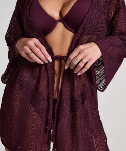 Beach Crochet Kaftan - Purple