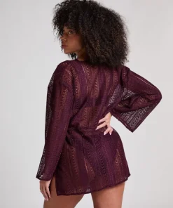 Beach Crochet Kaftan - Purple