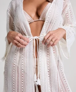 Beach Crochet Kaftan - White