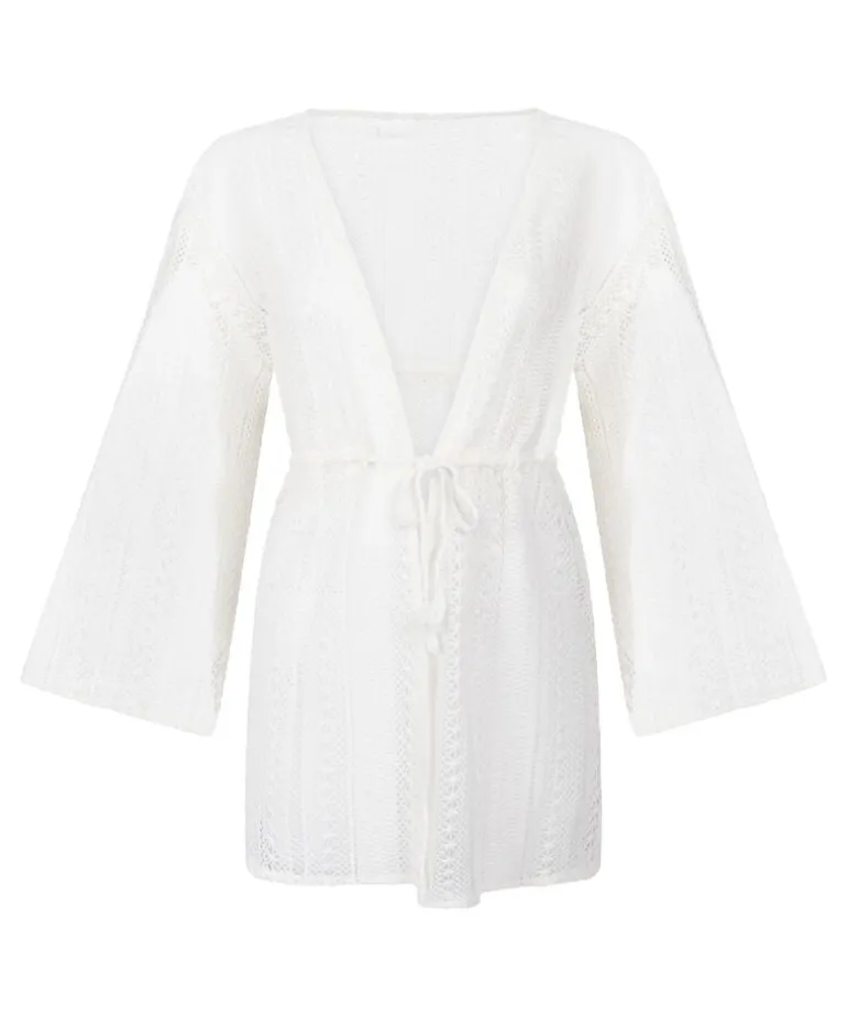 Beach Crochet Kaftan - White