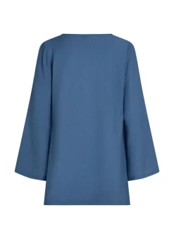 Beach Long-Sleeved Ring Dress - Blue