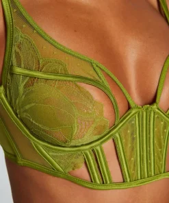 Billie Non-Padded Longline Underwired Bra - Green