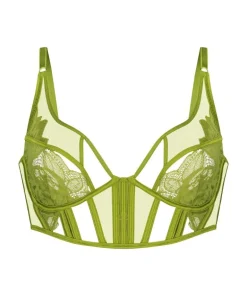 Billie Non-Padded Longline Underwired Bra - Green