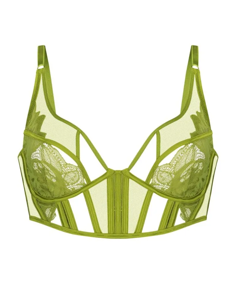 Billie Non-Padded Longline Underwired Bra - Green
