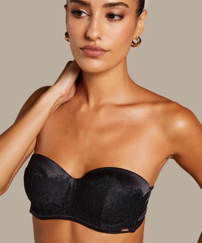Chalice Padded Strapless Underwired Bra - Black