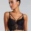 Char Padded Underwired Longline Push-Up Bra - Black