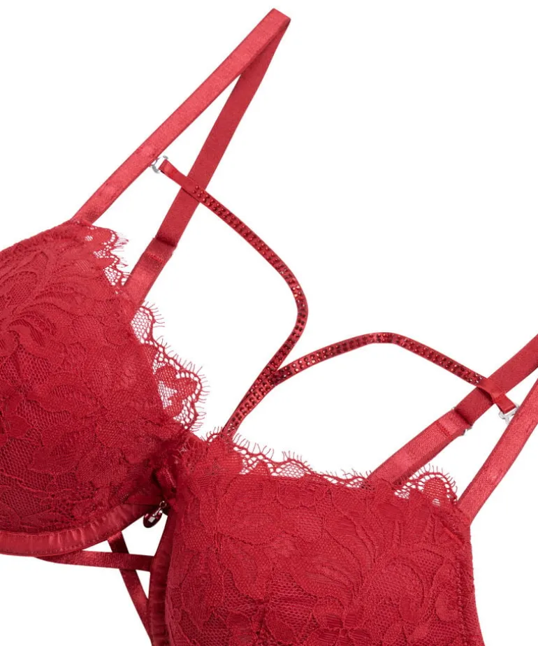 Charlotta Padded Underwired Bra - Red