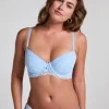 Cherry Padded Underwired Bra - Blue