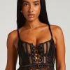 Cierra Non-Padded Underwired Longline Bra - Black