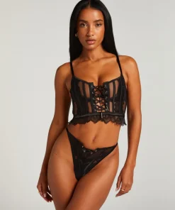 Cierra Non-Padded Underwired Longline Bra - Black