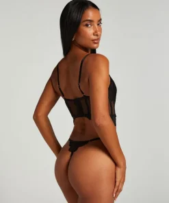 Cierra Non-Padded Underwired Longline Bra - Black