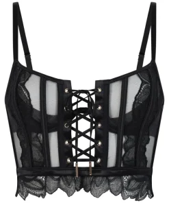 Cierra Non-Padded Underwired Longline Bra - Black