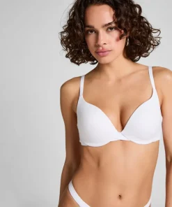 Cotton Padded Underwired Push-Up Bra - White