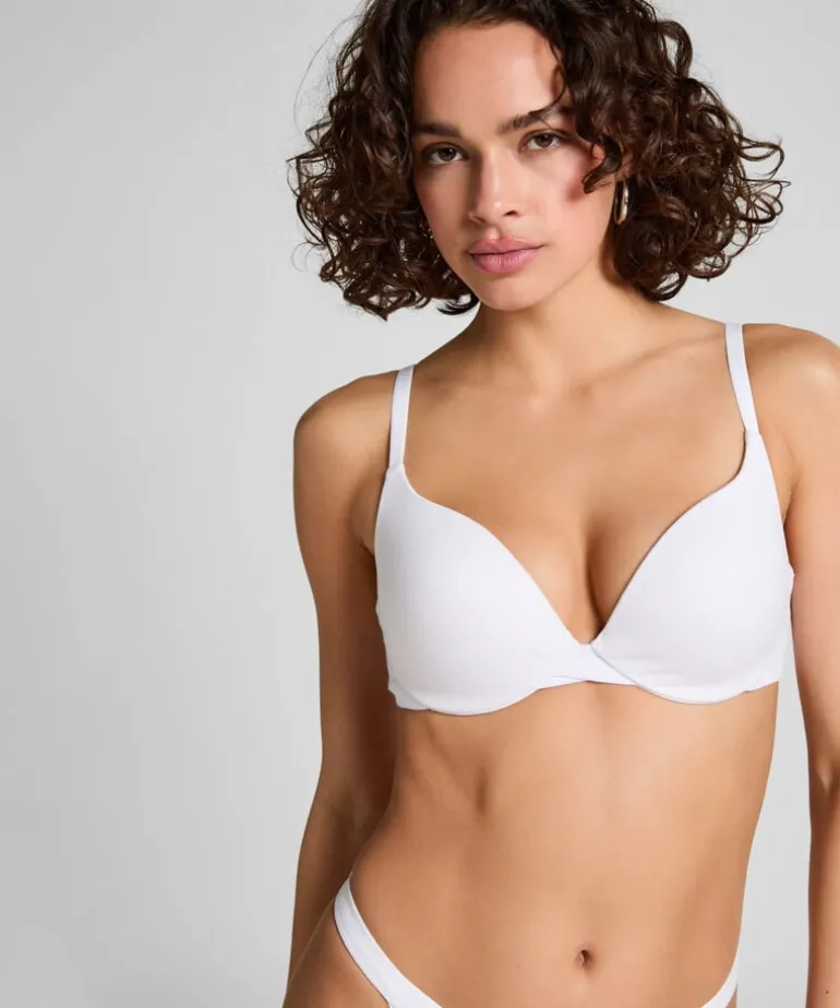 Cotton Padded Underwired Push-Up Bra - White