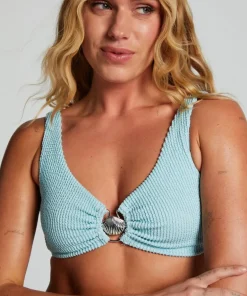 Crinkle Bikini Crop top - Blue