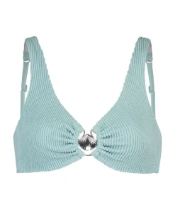 Crinkle Bikini Crop top - Blue