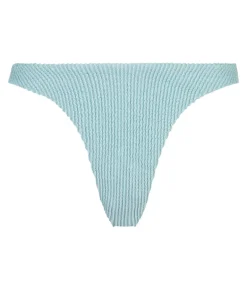 Crinkle High-Leg Bikini Bottoms - Blue