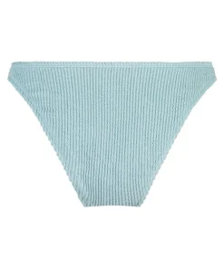 Crinkle High-Leg Bikini Bottoms - Blue