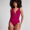 Crinkle Ring Bathingsuit - Red