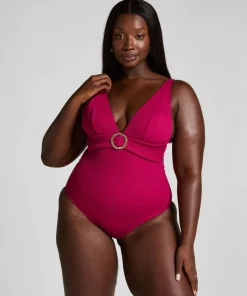 Crinkle Ring Bathingsuit - Red