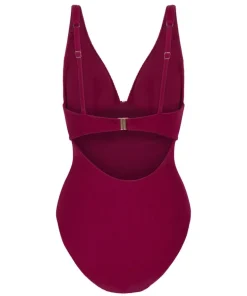 Crinkle Ring Bathingsuit - Red