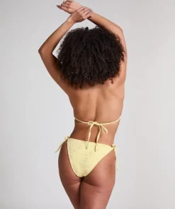 Crochet Cheeky Tanga Bikini Bottoms - Yellow