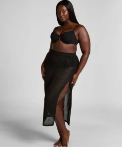 Crochet Midi Skirt - Black