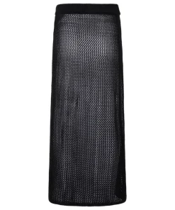 Crochet Midi Skirt - Black