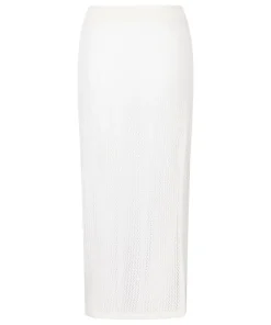Crochet Midi Skirt - White