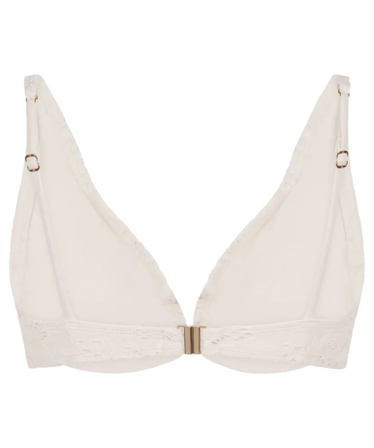 Crochet Non-Padded Underwired Bikini Top - White