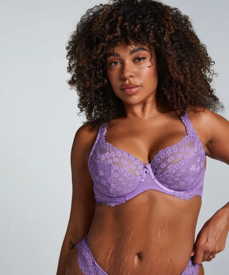 Daisy Non-Padded Underwired Bra - Purple