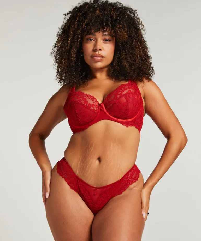 Daisy Non-Padded Underwired Bra - Red