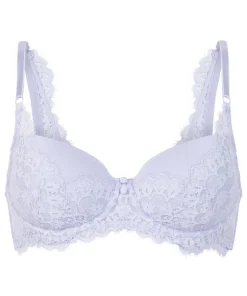 Daisy Padded Underwired Bra - Purple