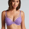 Daisy Padded Underwired Maximizer Bra - Purple