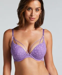 Daisy Padded Underwired Maximizer Bra - Purple