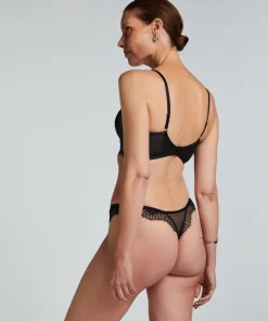 Daphne Padded Underwired Longline Push-Up Bra - Black